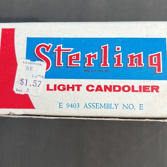 Christmas Vintage Sterling 3 Light Plastic Candolier in Original Box- Works - Picture 12 of 14